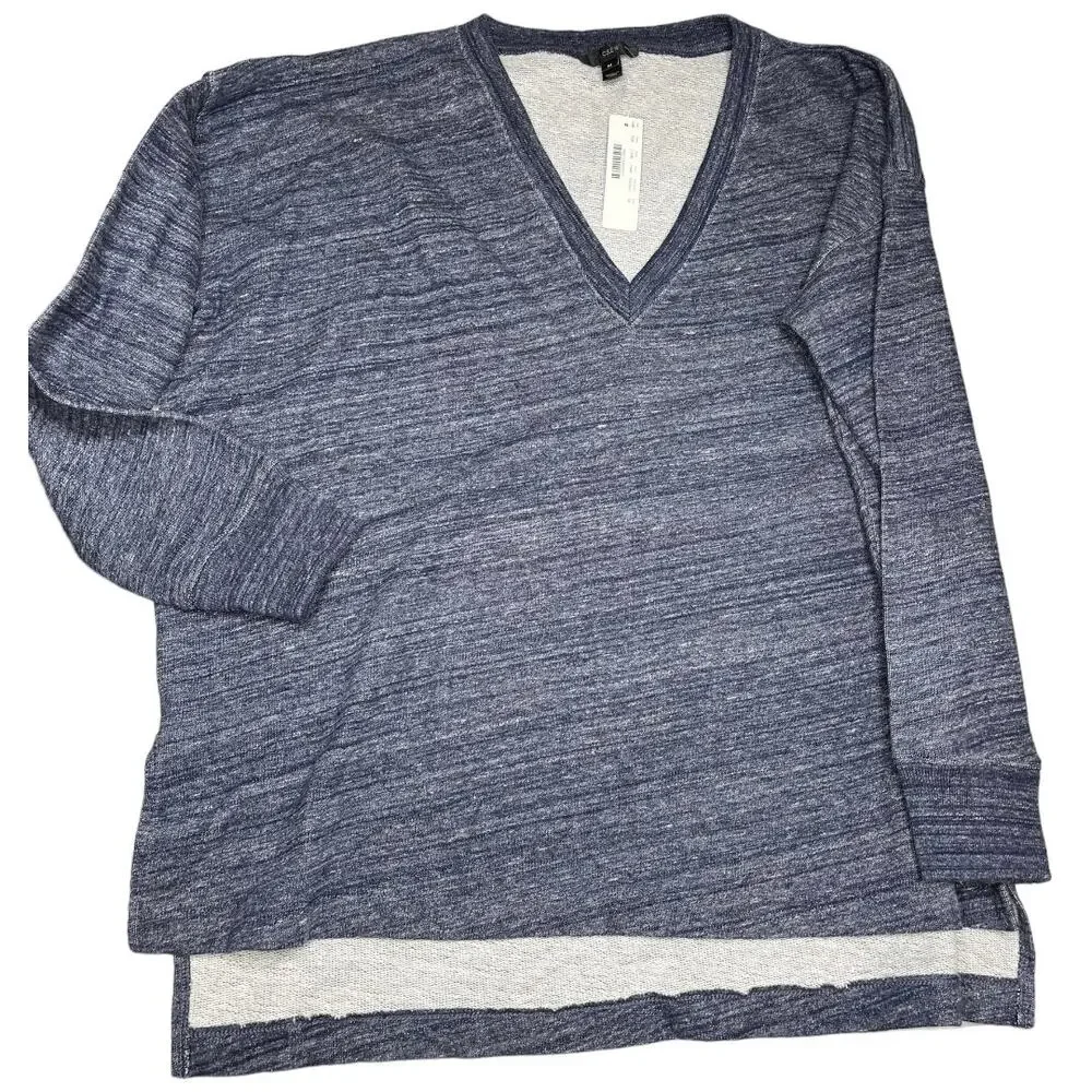 J.Crew heather blue v-neck sweater oversized boxy fit Medium nwt